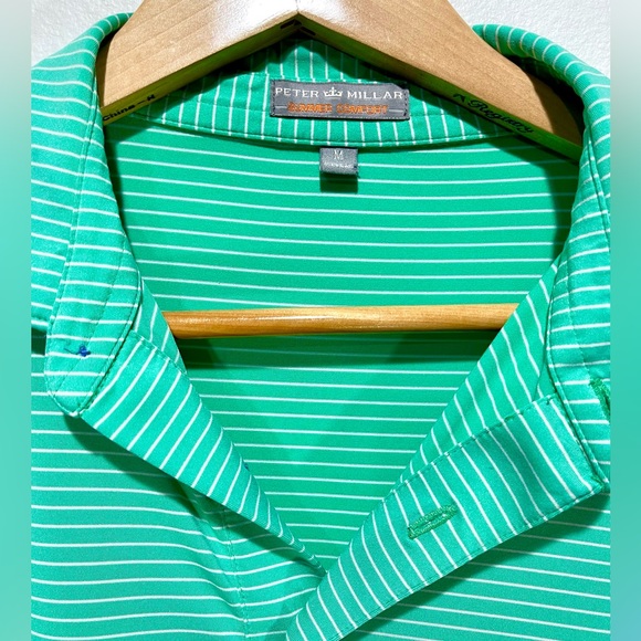 Peter Millar Summer Confort Mens Performance Golf Polo Shirt Green men’s M - Picture 3 of 5